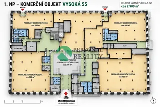Komerční objekt Vysoká 55 – půdorys 1. NP