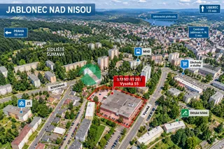 Mapa lokality nemovitosti v Jablonci nad Nisou