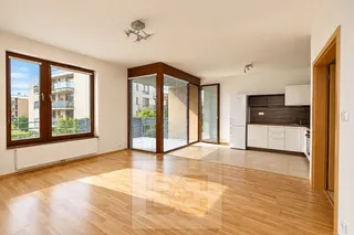 Světlý moderní obývací prostor s kuchyní