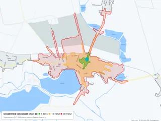 Dosažitelná vzdálenost: chůze